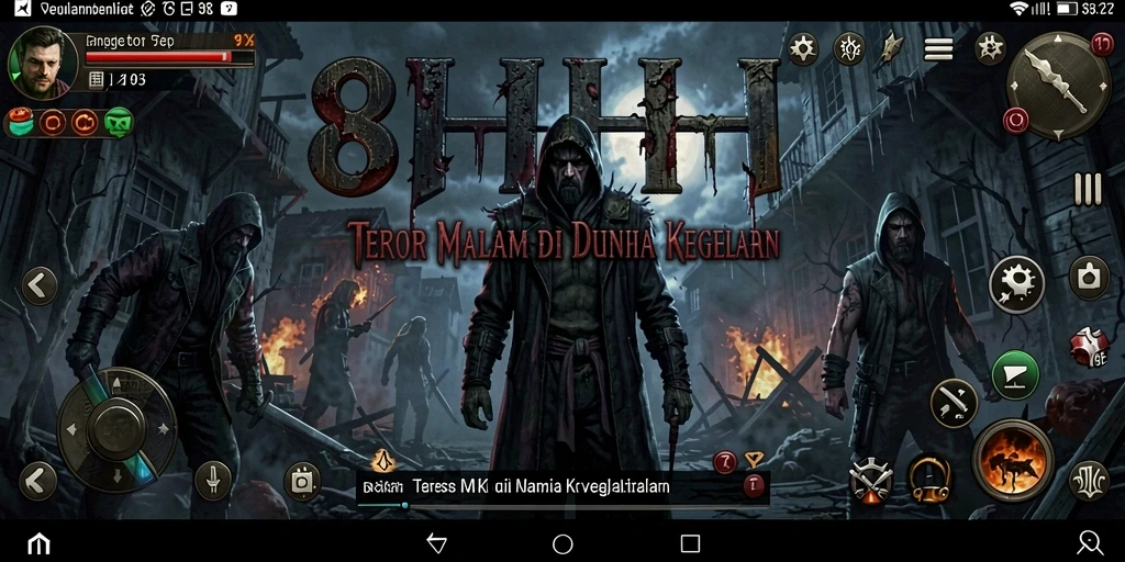 Screenshot aksi menakutkan dalam gameplay 8HHH.