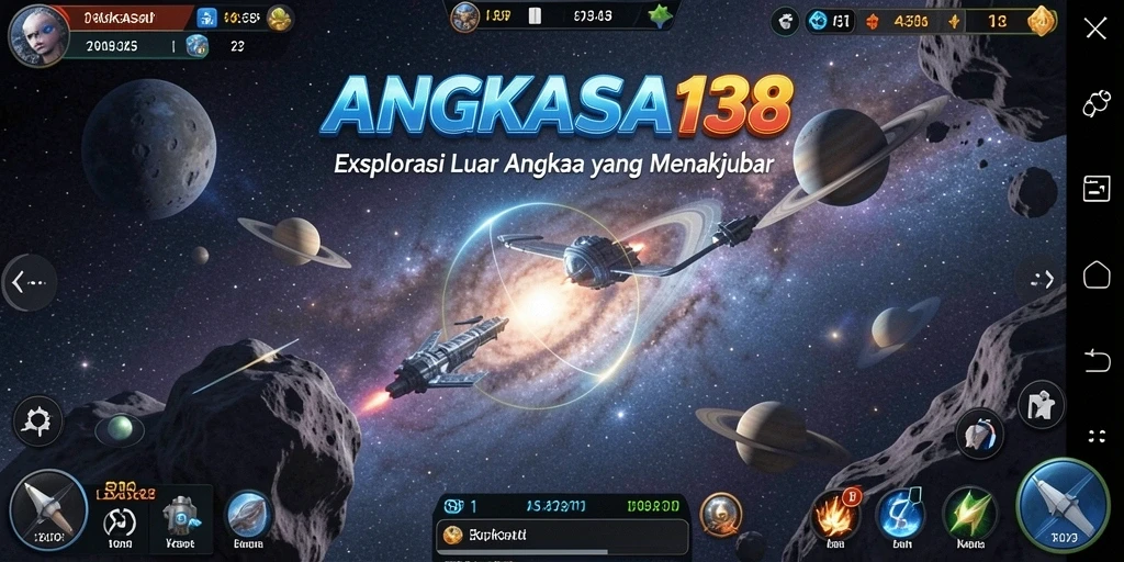 Tangkapan layar gameplay luar angkasa yang mengesankan dari ANGKASA138.