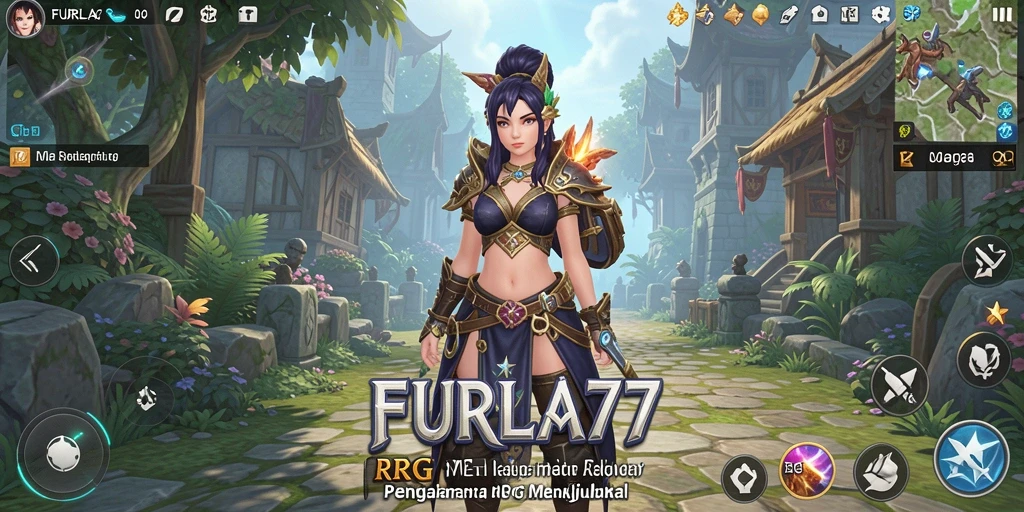Screenshot utama FURLA77 menampilkan aksi pertempuran sengit dalam RPG.
