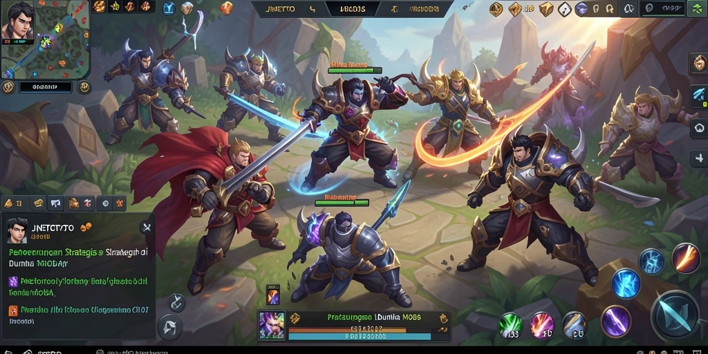 Screenshot gameplay JNETOTO menunjukkan aksi seru dalam pertempuran MOBA.