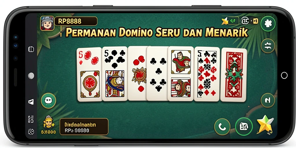 Tangkapan layar utama RP8888 menampilkan gameplay Domino yang seru dan interaktif.