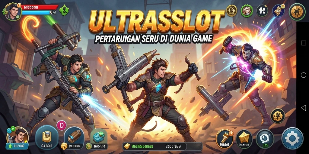 Menampilkan aksi pertarungan seru dalam ULTRASLOT.